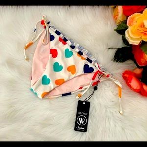 WILDFOX Vintage Hearts String Bikini Bottoms NWT